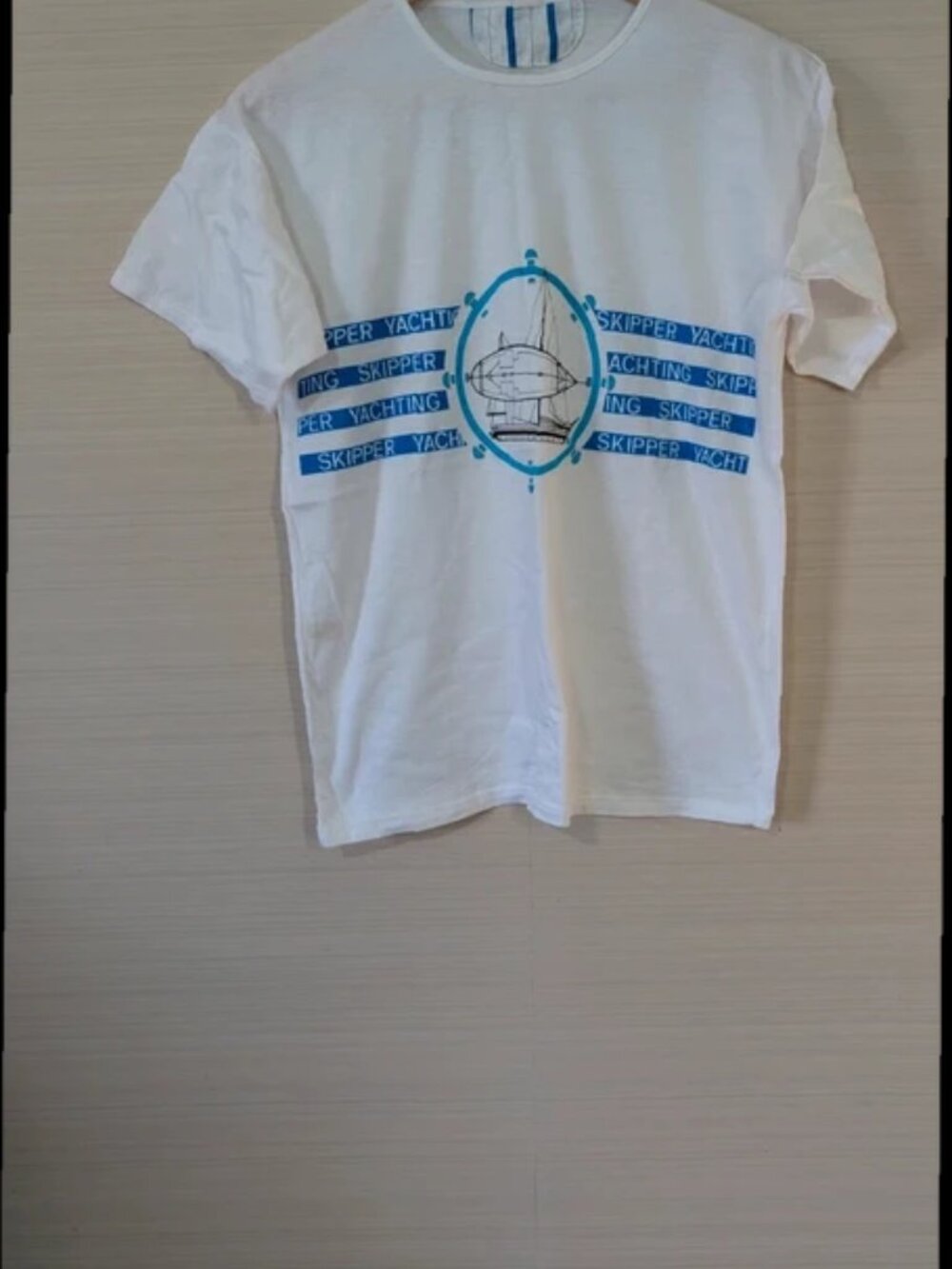 Vintage Skipper Yachting Sailboat Graphic T Shirt Size M Nautical Marine Summer - Picture 1 of 5